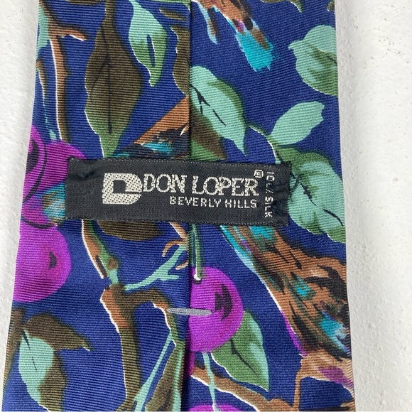 Vintage Don Loper Tie Beverlly  Hills 100% Silk Floral Men's - Picture 5 of 12